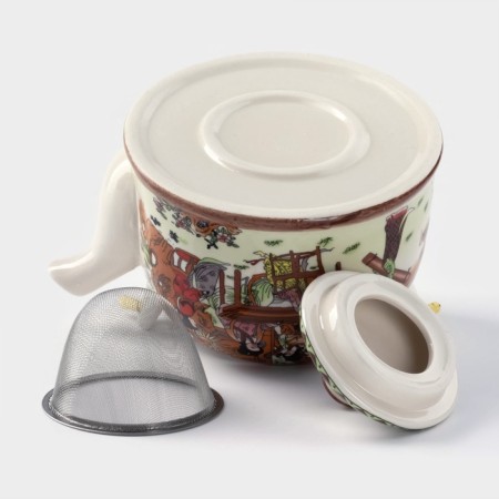 Keramic teapot with a metal sieve "Park", 900 ml-3