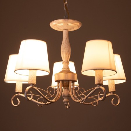 Chandelier 2149/5 E14 40W white with a golden patina 57x57x38 cm Bayerlux-3