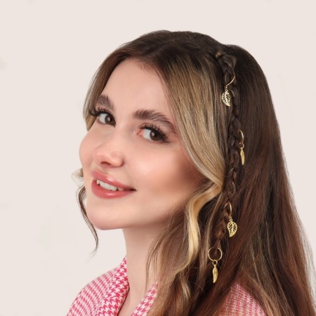 Hair piercing "Leaves", 3.5 × 1 cm, 10 pcs, golden color-7
