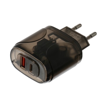 Network charger OR -000, 3 A, USB, Type-C, transparent, black-2