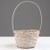Wicker basket, d17 x 9 x 30 cm, white, bamboo