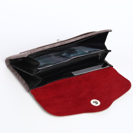 Women's wallet on magnet, gray color-3
