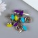 Brads for scrapbooking "Drops of paint" set 10 pcs mix 1.5x1.1x1.1 cm