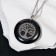Pendant ceramics "tree of life" color black in silver