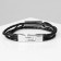 Bracelet male "Fortress" rectangle, black color with silver, 21 cm