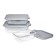 Set of glass containers, gray color, 3 pcs.