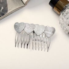 Liberty hair crest of the heart row, 5x7 cm, silver
