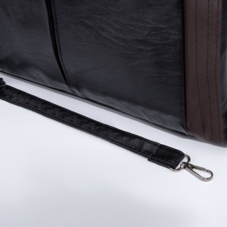 Soper bag with zipper, black color-5