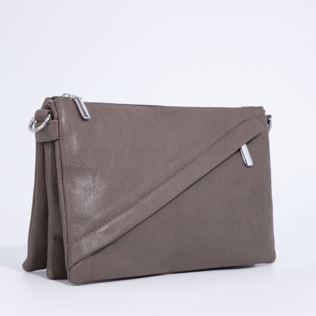 Bag Cross-Bodi with a zipper, khaki color-3