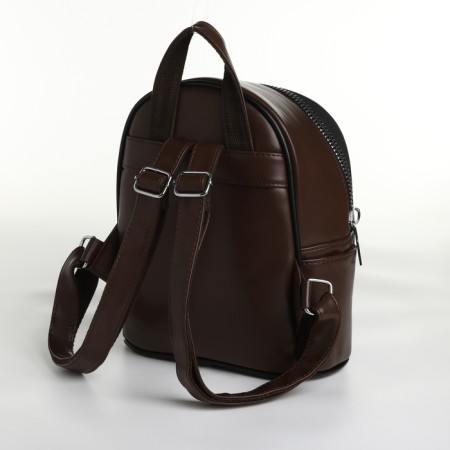 Women's backpack on lightning, brown color-2