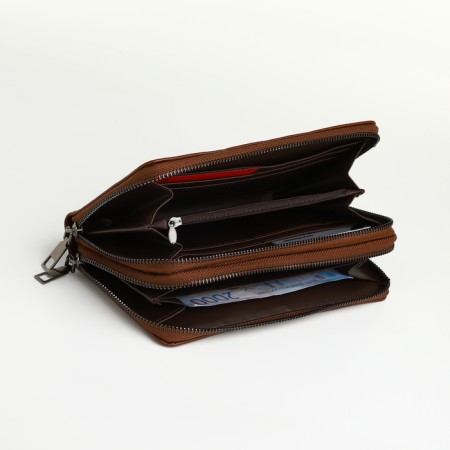 Male clutch on lightning, textura, brown color-3
