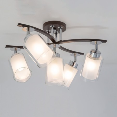 Ceiling chandelier Citilux "Fortune" CL156152, 47x36x35 cm, 5x75W, e27, brown color-4