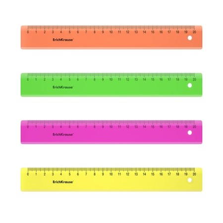 Line 20 cm Erichkrause Neon, plastic, transparent, mix-1