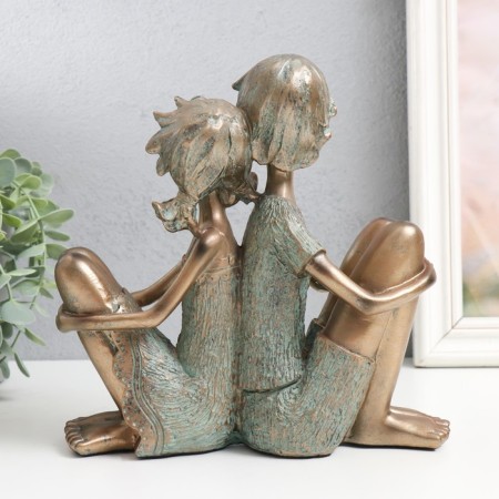 Souvenir Polystone "Children - Friendship" under bronze 21x8x21 cm-2