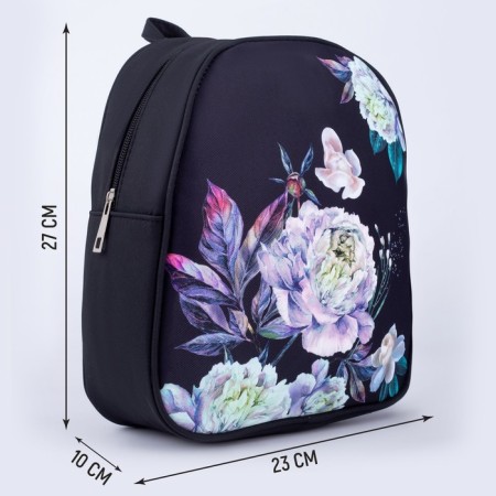 School Youth Backpack "Flowers", 27x10x23 cm-1