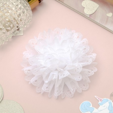 Hair rubber band Bant "Schoolgirl" Flower openwork, white