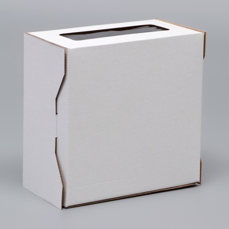 Box for cake 2 windows, with handles, white, 21 x 21 x 11 cm-2