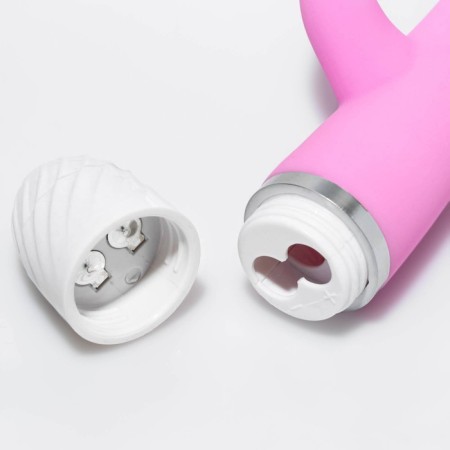 Vibrator with a clitoral stimulant, 19x3.5 cm, pink-2