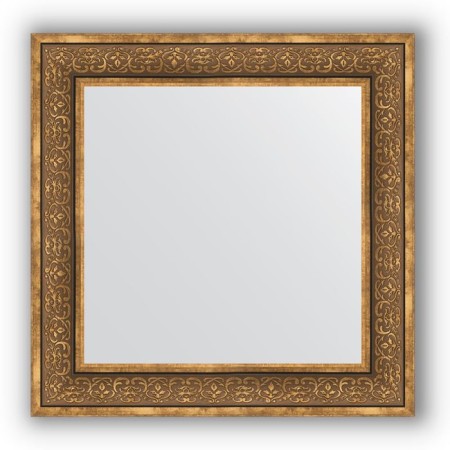 Mirror in the baguette frame - bronze monogram 101 mm, 73 x 73 cm, evoForm