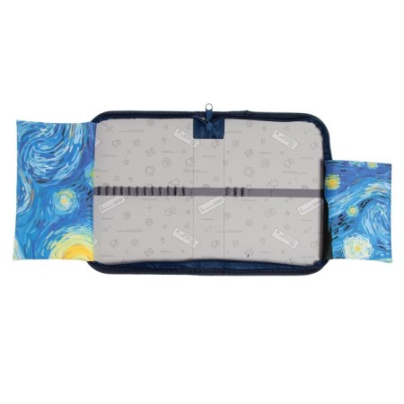 Penal 1 section 140 x 210 x 40 mm, folding pocket and cosmetic bag, fabric, calligrata top content "Paris"-4