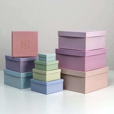 A set of boxes 10 in 1 "only for you", 25.5 x 25.5 x 13 - 7 x 7 x 4 cm-1