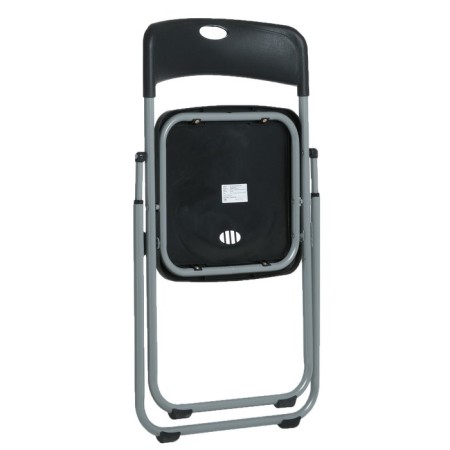 Folding chair on a metal frame, black color-3