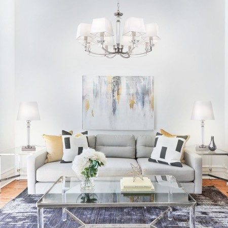 Suspension lamp Maytoni Mod019PL-08CH, E14, 8x40 W, 790x790x1430 mm, Chrome-1