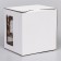 Box for cake 2 windows, with handles, white, + substrate 2.5 gold-white, 24 x 24 x 20 cm