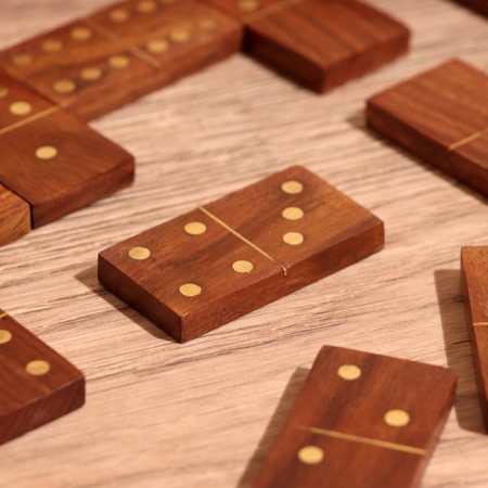 Board game 3V1 (chess + domino + cubes), board 20x20 cm, tree shisham-13
