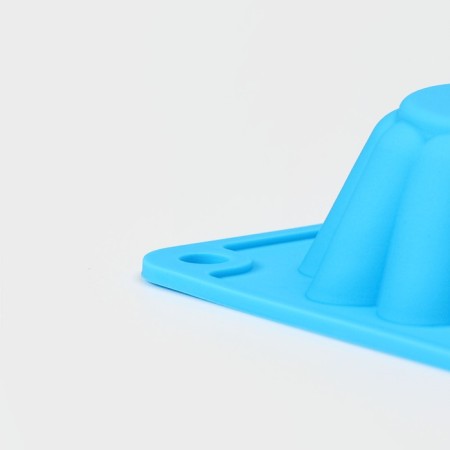 The form for baking the share "Sweets. RIB circle ”, silicone, 25.5 × 17.5 × 3 cm, 6 cells (D = 7 cm), blue color-4