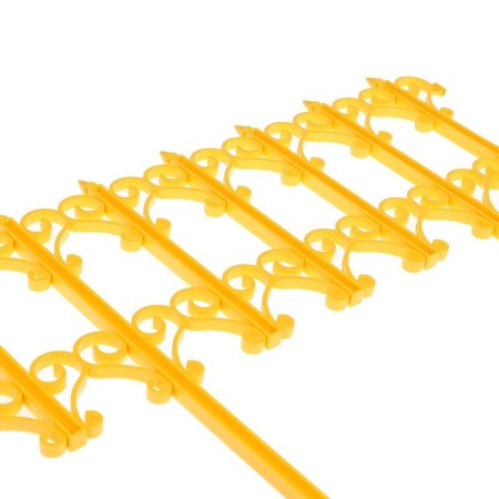 Decorative fence, 25 × 180 cm, 5 sections, plastic, yellow, "classics"-9