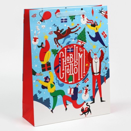 Laminated vertical "Fun", L 31 x 40 x 11.5 cm, New Year-1
