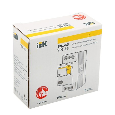 Differential machine IEK, VD1-63, 2P, 32 A, Characteristic C, 30 MA, 4.5 KA, MDV10-2-032 37425-3