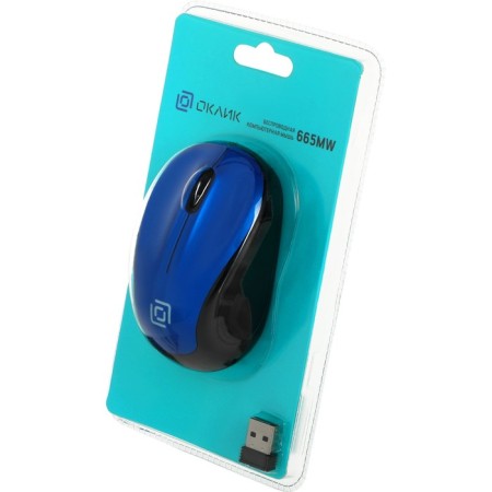 Mouse call 665MW Black/Blue Optical (1600DPI) Wireless USB for laptop (3but)-8