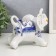 Souvenir Ceramics "Elephants with blue painting" Set 7 pcs H = 11 cm 31.5x23.5 cm