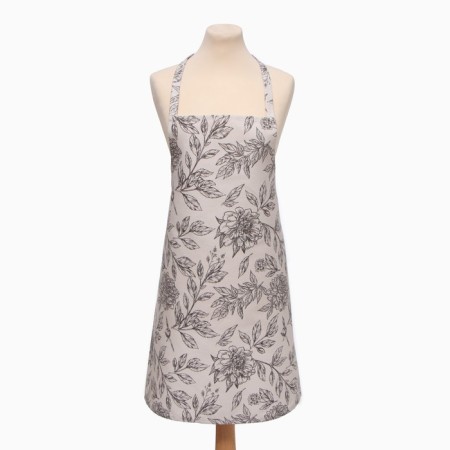 Apron Ethel "Black Flowers" 60x70cm, 100% HL, sarzha 190 g/m2-11