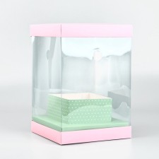 Box for flowers with a vase and PVC Windows Folding 