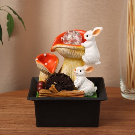 Fountain "Bunnies at Mukhomors" 22x16 cm (with backlight)