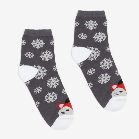 Women's socks "Fox and snowflakes" Color color, size 23-25-1