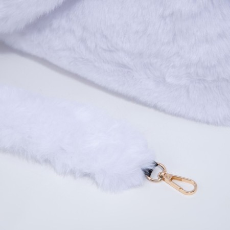 Bag Cross-Bodi with a zipper, white color-5