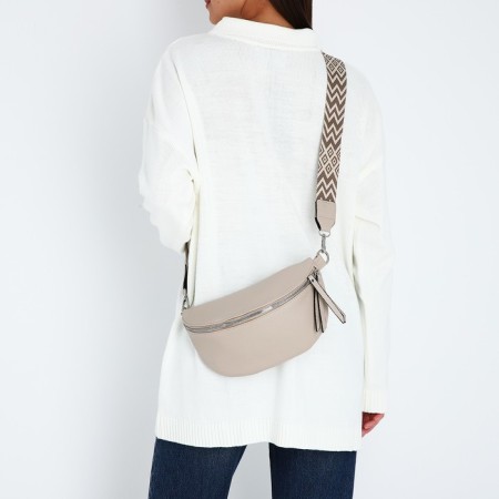 Cross-Bodi Bag on a zipper, beige color-6