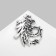 Brooch "Dragon" Chinese, red color in black silver