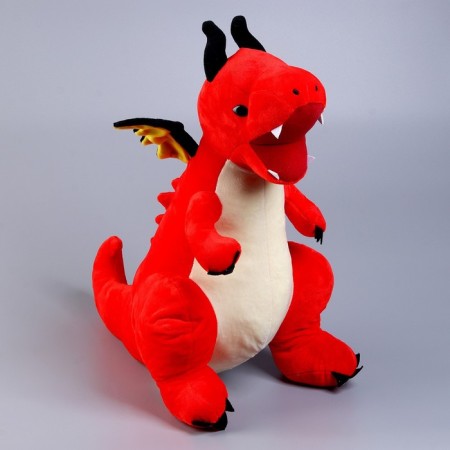 Soft toy "Dragon", with black wings, 45 cm, red color-2