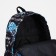A backpack with a zipper, 3 external pockets, blue/black color