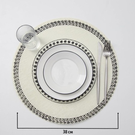 Serving napkin "Michendi", 38 × 38 cm, black and white color-1