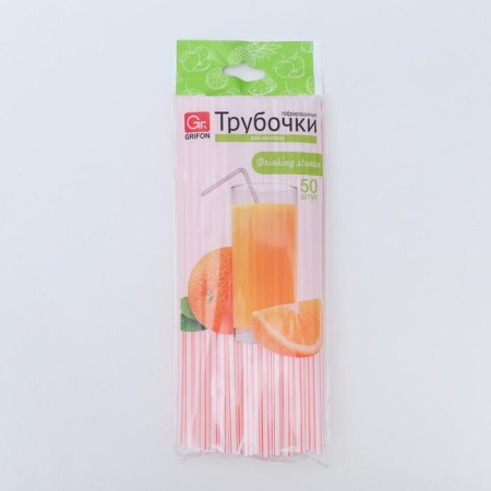 Disposable corrugated tubes for drinks, 21 cm, d = 5 mm, 50 pcs, with corrugation, white color-3