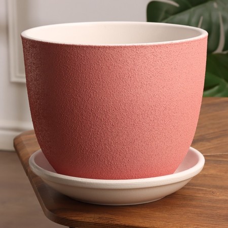 Flower pot "Round relief" Pink relief 6 l
