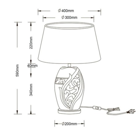 Decorative table lamp Arte Lamp Ruby A4064LT-1BR, E27, 40 W, 40x40x59 cm, brown-3