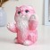 Pig a piggy bank "joyful cat" pink, 20cm