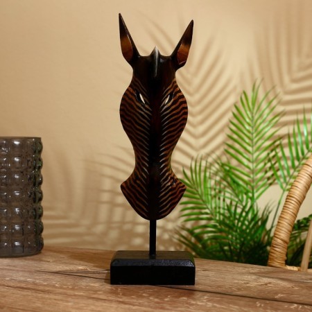 Mask "Zebra" on a stand, Albezia 40 cm-1